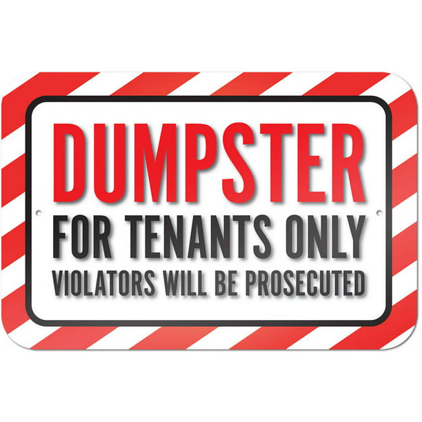 Dumpster for Tenants Only Violators Will Be Prosecuted Print Black Yellow Poster Business Warning Sign 
